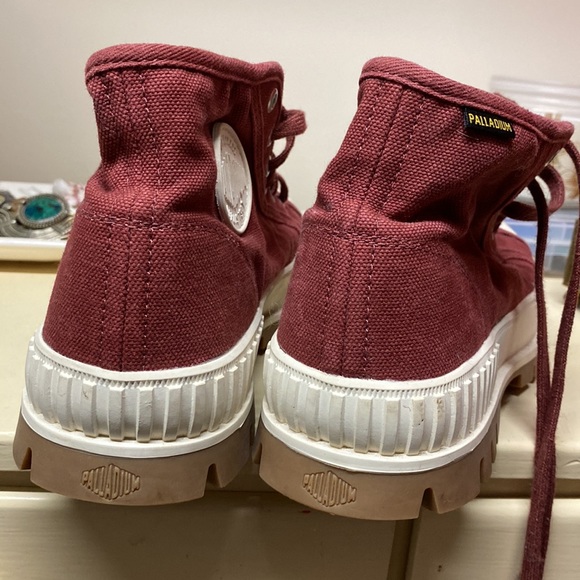 Palladium Pallashock Mid OG Lace up platform boots brick red Unisex W 8.5 / M 7 - Picture 3 of 6